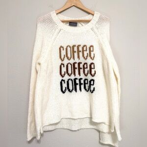 WOODEN SHIPS Coffee Knit Mohair Sweater in Ecru Size S/M